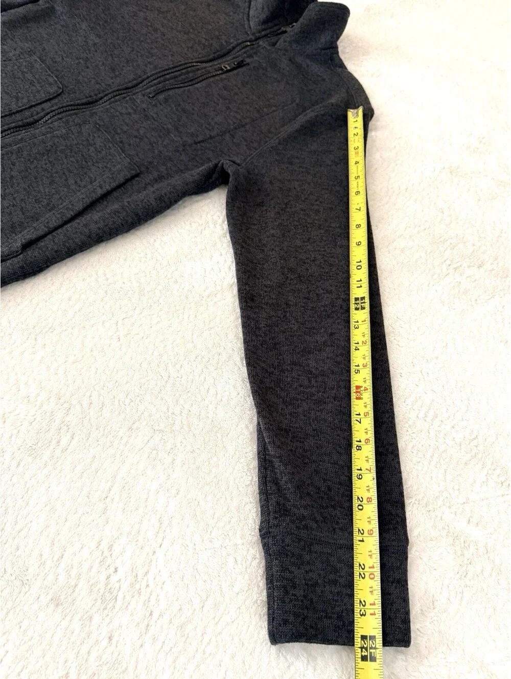 Banana Republic Men’s Full Zip Fleece Sweater Size S Charcoal Gray